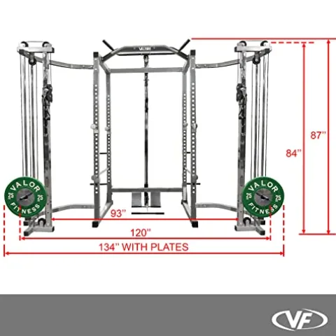Valor Fitness Cable Crossover & Lat Pull Power Rack Bundle – BD-11BCCL Power Rack w/ Cable Crossover & Lat Pull