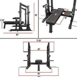 Valor Fitness Competition Bench Press Rack with Safety Spotter Bars Black