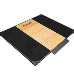 Valor Fitness Deadlift Platform Steel and Bamboo – Protective Rubber Flooring