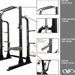 Valor Fitness Half Rack Squat Machine Black