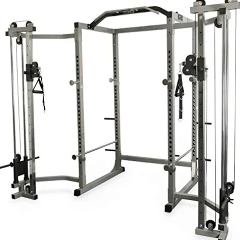 Valor Fitness Heavy Duty Power Rack – Squat Rack – Chrome Pull Up Bar and Power Cage Black