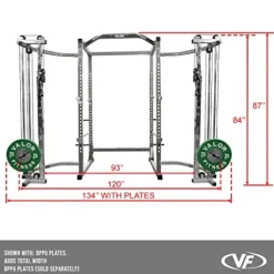 Valor Fitness Heavy Duty Power Rack – Squat Rack – Chrome Pull Up Bar and Power Cage Black
