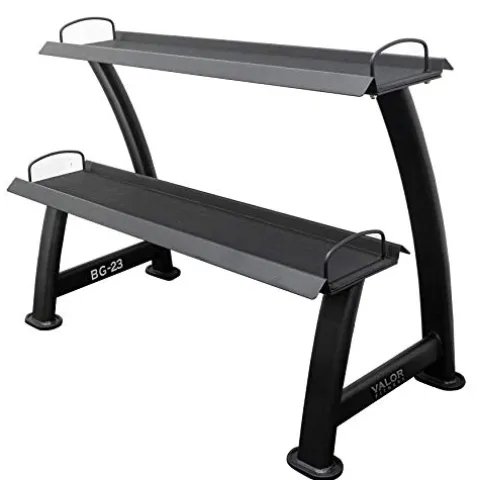 Valor Fitness Kettlebell Storage Rack 2 Tier Levels Heavy Duty Weight Holder Organize Gym Equipment BG-23