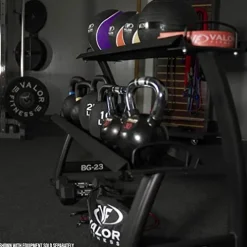 Valor Fitness Kettlebell Storage Rack 2 Tier Levels Heavy Duty Weight Holder Organize Gym Equipment BG-23