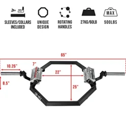 Valor Fitness OB-HEX Super Hex Trap Bar Black and Chrome