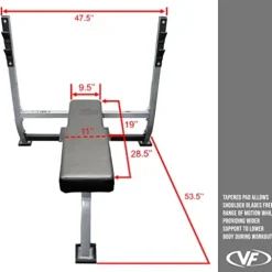 Valor Fitness Olympic Bench with Spotter Metallic Grey and Black