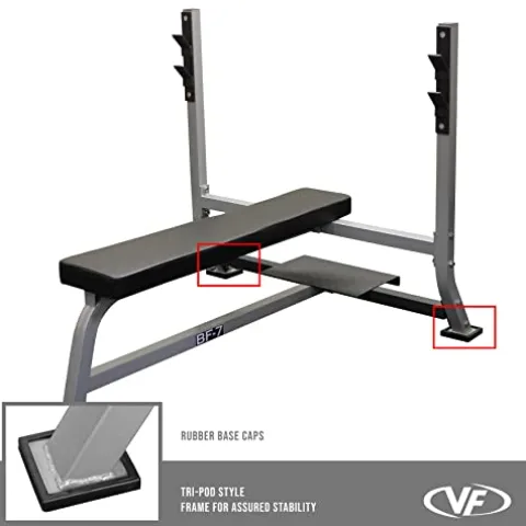 Valor Fitness Olympic Bench with Spotter Metallic Grey and Black