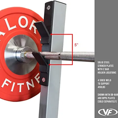 Valor Fitness Olympic Bench with Spotter Metallic Grey and Black