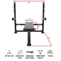 Valor Fitness Olympic Weight Bench Black
