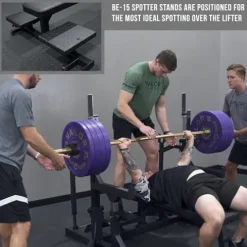 Valor Fitness Olympic Weight Bench with Squat Rack Combo – 6 Gauge Steel – USPA Certified – Adjustable Squat Stands – Black