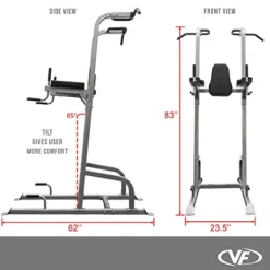 Valor Fitness Power Tower Dip Station Silver