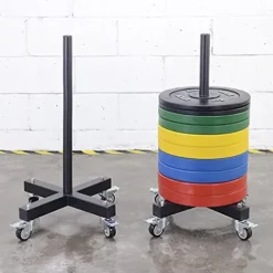 VEITEOX FTY Vertical Weight Plate Rack with Wheels, Olympic 2 Inch Weights Stand