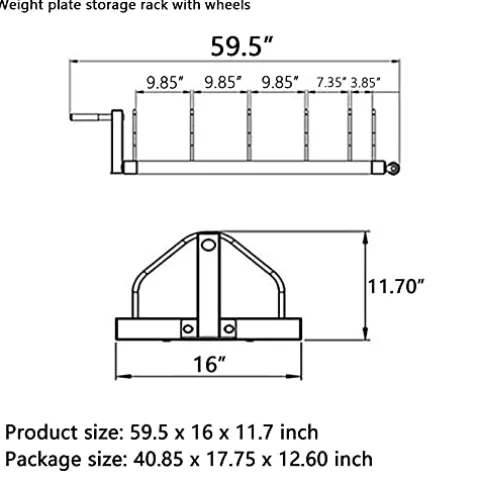 VEITEOX FTY Weight Plate Storage Rack with Handle and Wheels