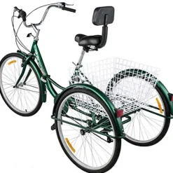 VEVOR Adult Tricycle 26” 7-Speed Folding Bike Black