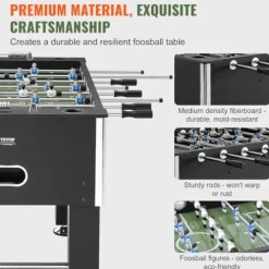 VEVOR Foosball Table 55 inch Standard Size Indoor Full Size for Home, Family, and Game Room Black