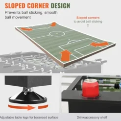 VEVOR Foosball Table 55 inch Standard Size Indoor Full Size for Home, Family, and Game Room Black