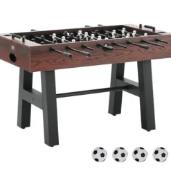 VEVOR Foosball Table 55-inch Standard Size Indoor Full Size Soccer with Foosball Table Set Walnut