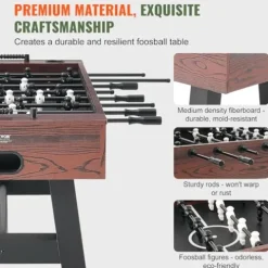 VEVOR Foosball Table 55-inch Standard Size Indoor Full Size Soccer with Foosball Table Set Walnut