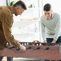 VEVOR Foosball Table 55-inch Standard Size Indoor Full Size Soccer with Foosball Table Set Walnut