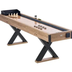VEVOR 9ft Shuffleboard Table & Bowling Combo Black/Brown