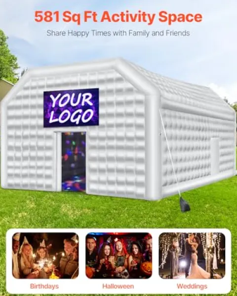 VEVOR Inflatable Nightclub Party Tent 29.5 x 19.7 x 13.1 Ft White