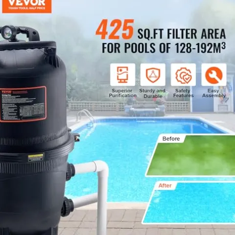 VEVOR Pool Cartridge Filter 425Sq. Ft Inground Above Ground Swimming Pool Filtration System Upgraded Version 420-425 sq.ft w/ 4 Filters