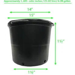 Viagrow Nursery Pots #7 Series Pallet 6.06 Gal Black (1,440 per pallet)