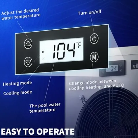 Villastar Pool Heater 16000 BTU/hr Electric Above Ground & Inground Pools