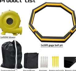 V-infla 26ft Giant Gaga Ball Pit Inflatable with Blower Yellow+Black