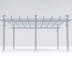 Vita 12×16 Foot White Vinyl Barcelona Flat Top Pergola