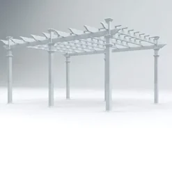 Vita 12×16 Foot White Vinyl Barcelona Flat Top Pergola