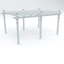 Vita 12×16 Foot White Vinyl Barcelona Flat Top Pergola