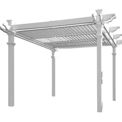 Vita Avalon 10′ x 10′ Adjustable Louvered Vinyl Pergola White