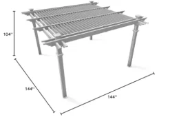 Vita Camelot 12′ x 12′ Adjustable Louvered Vinyl Pergola White