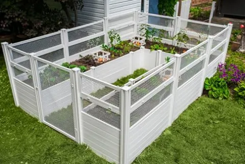 Vita Classic 8×12 Keyhole Composting Garden Raised Bed White