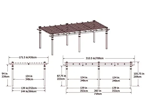 Vita Regency Grande 12′ x 24′ Vinyl Pergola White