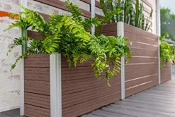 Vita Urbana 11-Foot Embossed Vinyl Parklette Planter Combo with Trellis Espresso Brown