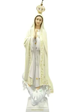 Vittoria Collection 44″ Our Lady of Fatima Statue Sculpture White