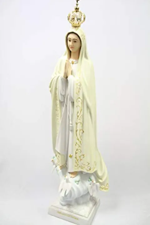 Vittoria Collection 44″ Our Lady of Fatima Statue Sculpture White