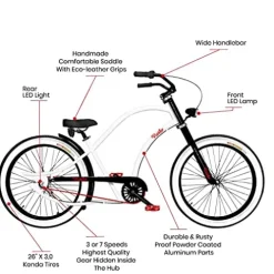 Vivelo Chopper Beach Cruiser for Men Complete Bike 7-Speed Storck