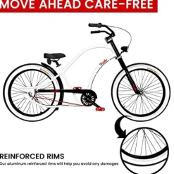 Vivelo Chopper Beach Cruiser for Men Complete Bike 7-Speed Storck