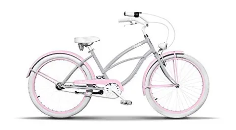 Vivelo LA Donna Beach Cruiser for Women Complete Bike Aluminium Lightweight Frame 26-Inch 7-Speed Adele