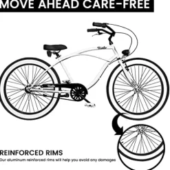 Vivelo Rider X Beach Cruiser for Men Complete Bike 3-Speed Clyde