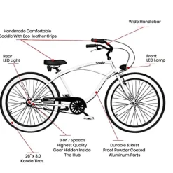 Vivelo Rider X Beach Cruiser for Men 26-Inch Clyde
