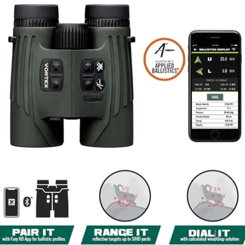 Vortex Optics Fury HD 5000 10×42 Laser Rangefinding Binoculars Green