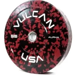 VULCAN 230 lb Alpha Bumper Plate Set Blue Fleck Yellow Fleck Green Fleck Grey Fleck