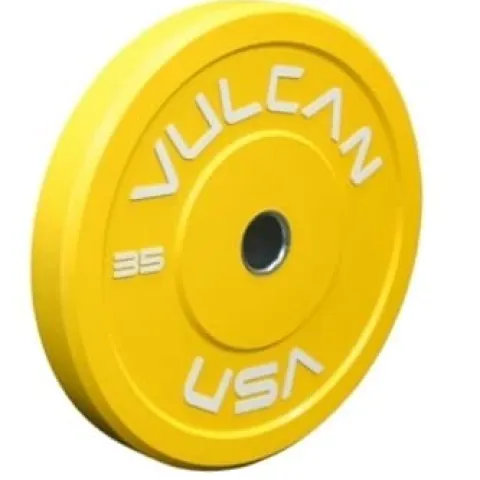 VULCAN 350 lb Bumper Plates Set Blue Yellow Green Black Grey