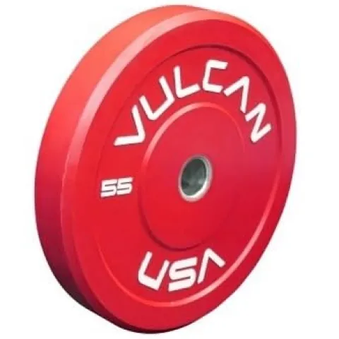 VULCAN 350 lb Bumper Plates Set Blue Yellow Green Black Grey