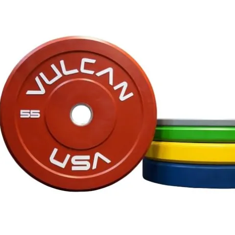 VULCAN 340 lb Color Bumper Plates Set Red Blue Yellow Green Grey