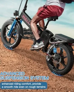 W Wallke Electric Bike Adults Folding 1000W 48V 36Ah Gray